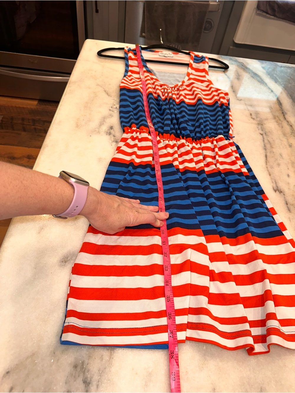 Mudpie Size Medium Striped Red, White & Blue Sleeveless Summer Dress - Picture 11 of 11